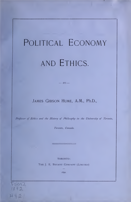 Political Economy and Ethics