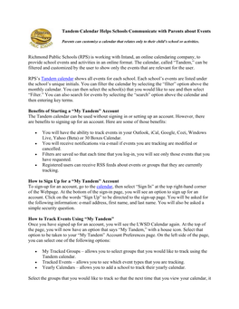 Tandem Calendar Helps Schools Communicate with Parents About Events