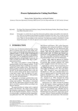 Process Optimization for Cutting Steel-Plates