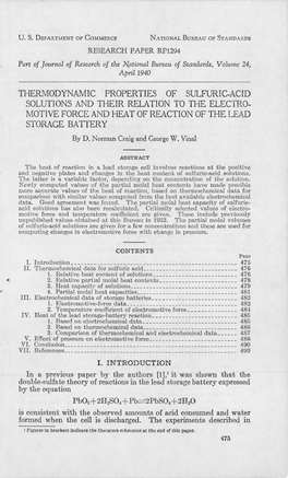 Thermodynamic Properties of Sulfuric-Acid Solutions and Their