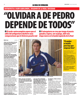Entrevista a Igor Gabilondo, Jugador De La Real