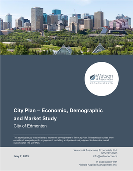 The City Plan – Economic, Demographic and Market Study