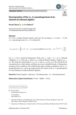 Pseudospectrum of an Element of a Banach Algebra