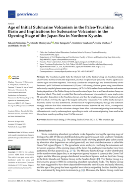 Age of Initial Submarine Volcanism in the Paleo-Tsushima Basin and Implications for Submarine Volcanism in the Opening Stage of the Japan Sea in Northern Kyushu