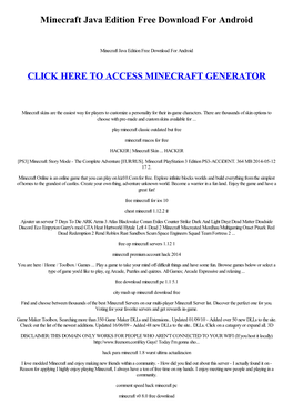 Minecraft Java Edition Free Download for Android