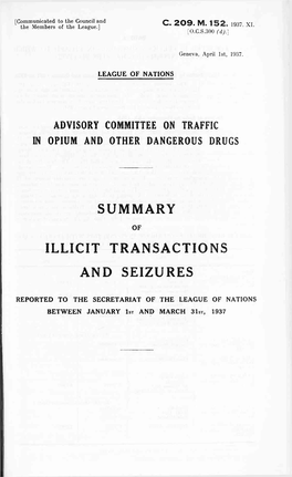 Summary Illicit Transactions and Seizures