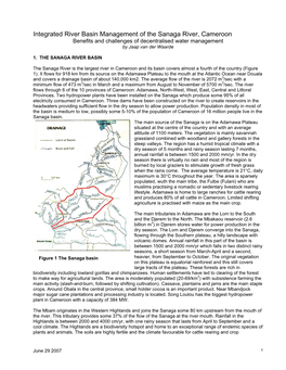 Integrated River Basin Management of the Sanaga River, Cameroon Benefits and Challenges of Decentralised Water Management by Jaap Van Der Waarde