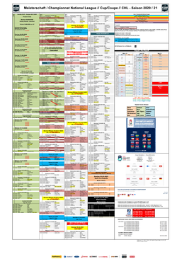 Meisterschaft / Championnat National League // Cup/Coupe // CHL - Saison 2020 / 21