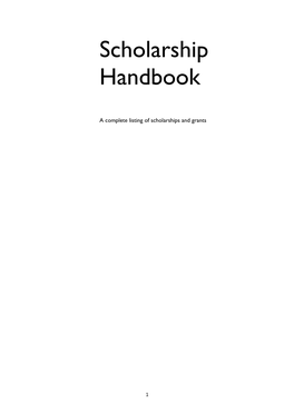 Scholarship Handbook