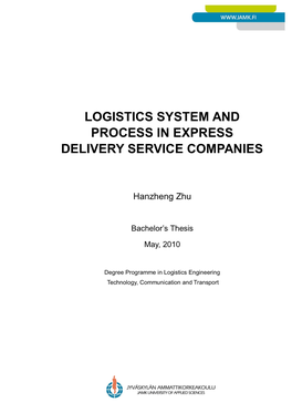 Logistics System and Process in Express Delivery Service Companies