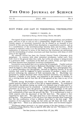 Body Form and Gait in Terrestrial Vertebrates1