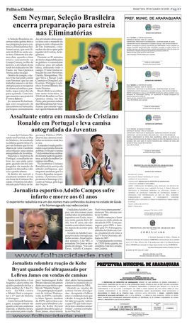 Sem Neymar, Seleção Brasileira Encerra Preparação Para Estreia Nas Eliminatórias