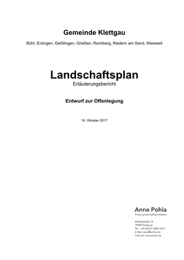 Landschaftsplan Erläuterungsbericht