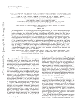 V348 and and V572 Per: Bright Triple Systems with Eccentric Eclipsing Binaries