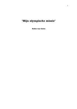 'Mijn Olympische Missie'