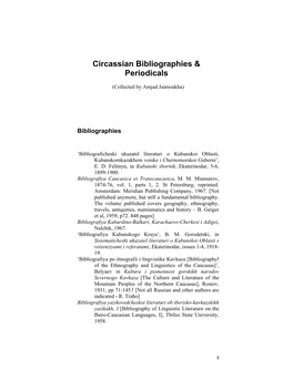 Circassian Bibliographies & Periodicals