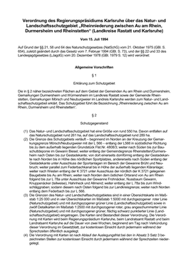 Verordnung Des Regierungspraesidiums Karlsruhe