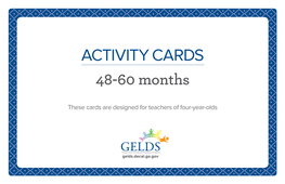 ACTIVITY CARDS 48-60 Months