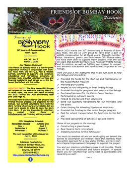 FRIENDS of BOMBAY HOOK Newsletter