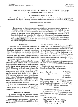 Isotope Geochemistry of Carbonate Dissolution and Reprecipitation in Soils R