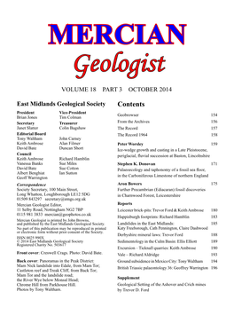 MERCIAN Geologist Contents