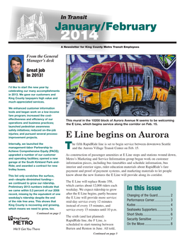 In Transit January/February 2014 a Newsletter for King County Metro Transit Employees