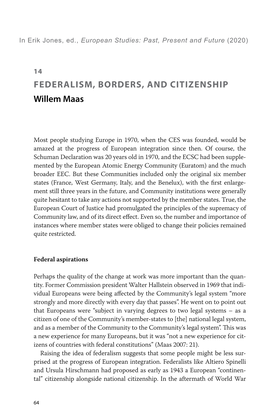 FEDERALISM, BORDERS, and CITIZENSHIP Willem Maas