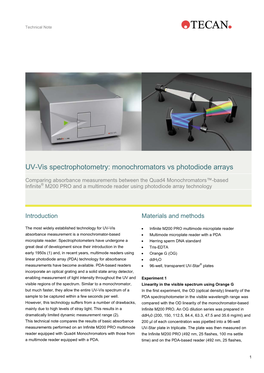 UV-Vis Spectrophotometry: Monochromators Vs Photodiode Arrays