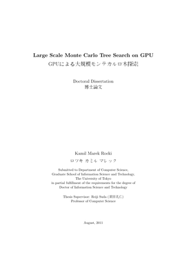 "Large Scale Monte Carlo Tree Search on GPU"