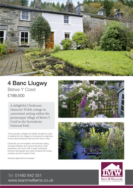 4 Banc Llugwy Betws Y Coed £199,500