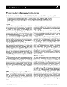 Microstructure of Primary Tooth Dentin