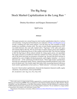 The Big Bang: Stock Market Capitalization in the Long Run ?