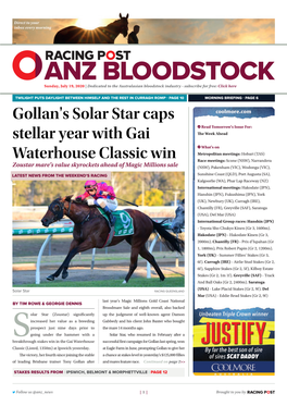 Gollan's Solar Star Caps Stellar Year with Gai Waterhouse Classic Win | 2 | Sunday, July 19, 2020