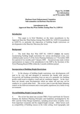 Paper No. 23/2008 for Information on 19 November 2008