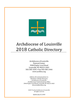 Archdiocese of Louisville 2018 Catholic Directory