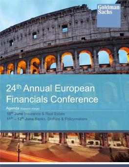 24Th Annual European Financials Conference