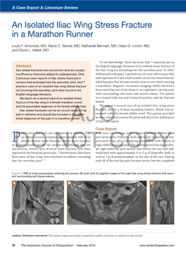 An Isolated Iliac Wing Stress Fracture in a Marathon Runner