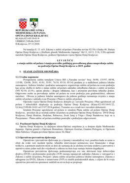 REPUBLIKA HRVATSKA MEĐIMURSKA ŽUPANIJA OPĆINA DONJI KRALJEVEC KLASA:021-05/19-01/9 URBROJ:2109-06-20-03 D.Kraljevec, 07.12.2020