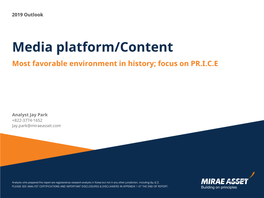 YG Entertainment (122870 KQ) [Summary] Korea’S 2019 Media/Entertainment Competitiveness