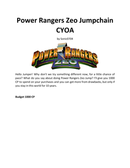 Power Rangers Zeo Jumpchain CYOA