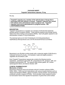 Bexarotene) Capsules, 75 Mg