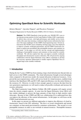 Optimizing Openstack Nova for Scientific Workloads