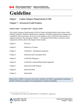 Capital Adequacy Requirements (CAR): Chapter 7 – Structured Credit Products