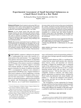 Experimental Assessment of Small Intestinal Submucosa As a Small Bowel Graft in a Rat Model