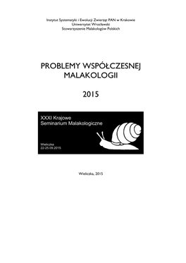 Problemy Współczesnej Malakologii 2015