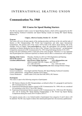 ISU Communication 1960