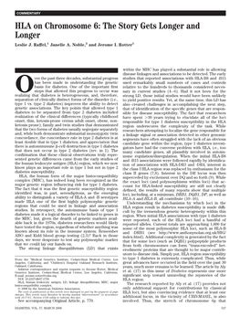 HLA on Chromosome 6: the Story Gets Longer and Longer Leslie J