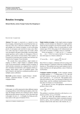 Rotation Averaging