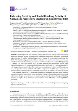 Enhancing Stability and Tooth Bleaching Activity of Carbamide Peroxide by Electrospun Nanoﬁbrous Film