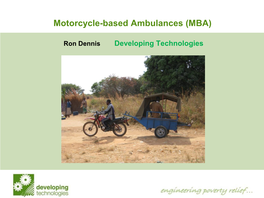 Motorcycle-Based Ambulances (MBA)